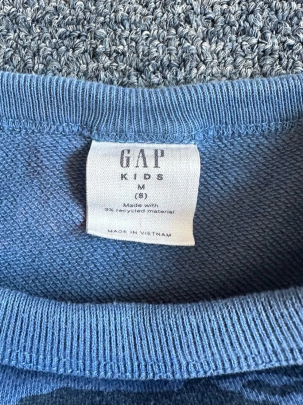 GAP Kids Slate Blue Ram Athletic Crewneck Sweatshirt